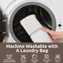 AMOAMI Waffle Bath-Mat, Super Absorbent Bath Mats for Bathroom, Boho Bathroom Rugs Non Slip Washable, Ultra Soft Bathroom-Mat with Tassels Bath Rugs for Floor Mat, 20" X 32" White