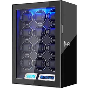Watch Winders for 6/9/12 Slots Automatic Watches,Ultra-Quiet Japanese Motors, Built-in LED Illumination,LCD Display,Touchscreen Control