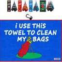 Pack Of 2 ONHAWKS Funny Golf Towel for Golf Bag for Men and Women,Microfiber Cleaning Cloth with Clips Can Be Used to Clean Golf Balls, Clubs, Bags and Shoes, Perfect Fun Gift for Golfers.