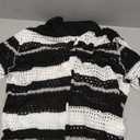 Verdusa Men's Knitted 2 Piece Outfitd Short Sleeve Hollow Out Button Up Shirt M