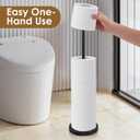 Toilet Paper Holder Stand,Free Standing Toilet Paper Holder with Reserve Function,Rustproof Matte Black Toilet Paper Holders Free Standing,Non-slip&No Drilling Toilet Paper Stand Designed for Easy Use (24.37in)