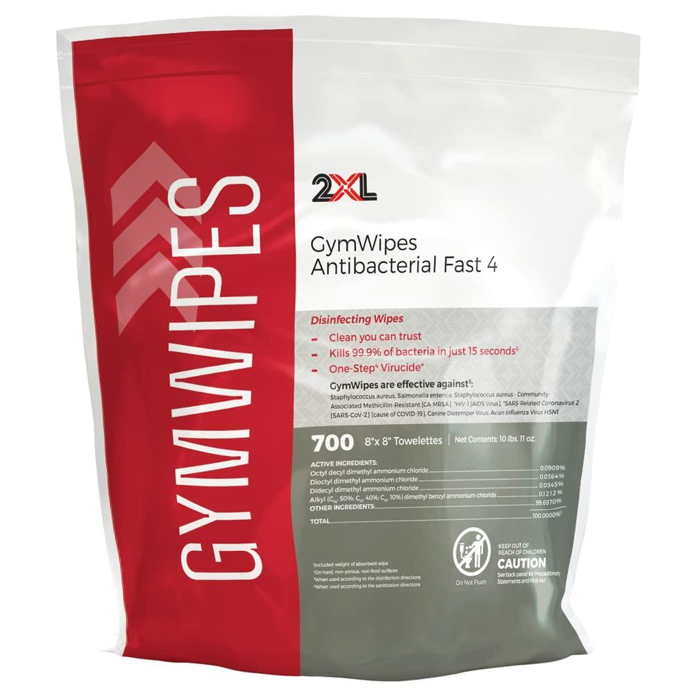 GymWipes Antibacterial Wipes Clean, Deodorize & Kills Bacteria, Viruses & Fungi, Kills 99.9% of Bacteria in 15 Seconds, For Homes, Hospitals, Day Care, Therapy, Schools & More, Refill 700 Pack