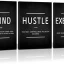 KAWAHONE Canvas Painting Wall Art, Grind Hustle Execution Motivational Wall Art Decoration Posters Prints for Living Room Bedroom, Office Decor, Gallery-Wrapped Canvas Art Set Framed Ready to Hang (12x16inx3pcs, Power01)