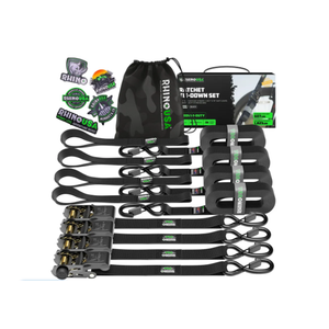 Rhino USA 1" x 15' Ratchet Tie-Down Set (4-Pack)
