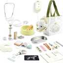 Wooden Doctor Kit for Kids Toddlers, Vet Play Set, Pretend Play Veterinarian Set, Doctor Toys Gift for Boys Girls 3 4 5 6