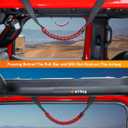 Savadicar 2 Pack Roll Bar Grab Handles for 2018-2024 Jeep Wrangler JL JLU 4XE & Gladiator JT, Roof Top Paracord Handle for Secure Grip, Essential Interior Accessories, Red