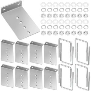 8" L-Type Boat Trailer Bunk Bracket Kit for 3x3 Cross Members-8pack