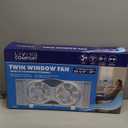 Comfort Zone 9-Inch Smart WiFi Twin Window Fan  3-Speed Dual Blade Fan with App & Voice Control, Reversible Exhaust, Cooling & Circulate Modes, Expandable 23.5" to 37", Bug Screen (White)