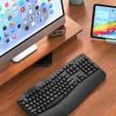 QUASIO Ergonomic Wireless Keyboard with Wrist Rest, Wave Keys, Comfortable Natural Typing, 2.4GHz Full Size Ergo Wireless Computer Keyboard for Multi-OS, Windows, Mac OS Laptop/PC/Notebook (Black)