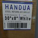 Fits 30x8 Duct Opening | Steel Return Air Grille by Handua | Vent Cover Grill for Sidewall & Ceiling | White | HVAC Cold Air Intake Grille 