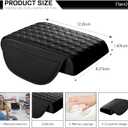 Car Armrest Cushion, 12.2"8.3" Leather Auto Memory Foam Center Console Pad with Storage Pocket, Waterproof & Anti-Scratch Elbow Pillow Armrest Seat Box Protector, Universal Fit (Black)