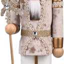 ArlinaL Wooden Christmas Soldier Nutcracker Decorations, 15 Inch Nutcracker Figure Christmas Decor for Shelves and Tables (Gold)