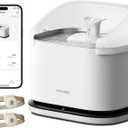 PETLIBRO Cats Water Fountain for Multi Cats, Cat Fountain with RFID Recognition Each Pet, 3L/101oz Pump-Free Cat Water Fountain Stainless Steel Tray, 2.4G Wi-Fi APP Pet Water Fountain x2 Collar Tags (White)