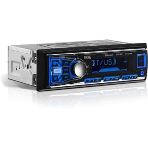 BOSS Audio Systems 611UAB Car Stereo System - Single Din, Bluetooth Audio and Calling Head Unit, Aux Input, USB, Mechless, No CD DVD Player, AM/FM Radio Receiver