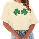 St Patricks Day Shirts Women Pattys Day Crop Top Shamrock Tshirt Lucky Short Sleeve Tops