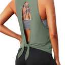 Aqua Eve 3 Piece Tankini Swimsuit for Women Tank Bathing Suit with Shorts Open Back Athletic Swimwear (XX-Large, Army Green and Stripes)