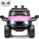 Nasitip 12V Kids Ride On Car Truck w/Parent Remote Control, Spring Suspension, LED Lights, AUX Port, Music (Rose, no Tent)