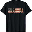 Grandpa Bold Patriotic American Flag Father’s Day Grandpa T-Shirt 2 XL