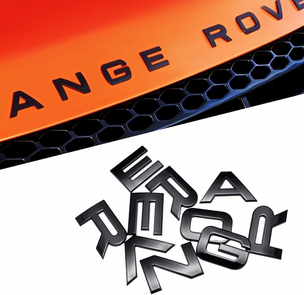 Car Emblem for Front Hood and Trunk lid Rear ABS Material Compatible with Range Rover car Badge car Style Replacement (Gloss Black)