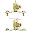 QWORK Self-Tapping Saddle Valve, Pack of 2, Copper Needle Valve with 1/4" Compression Outlet, Fit 3/8" to 1-1/4" OD Tube