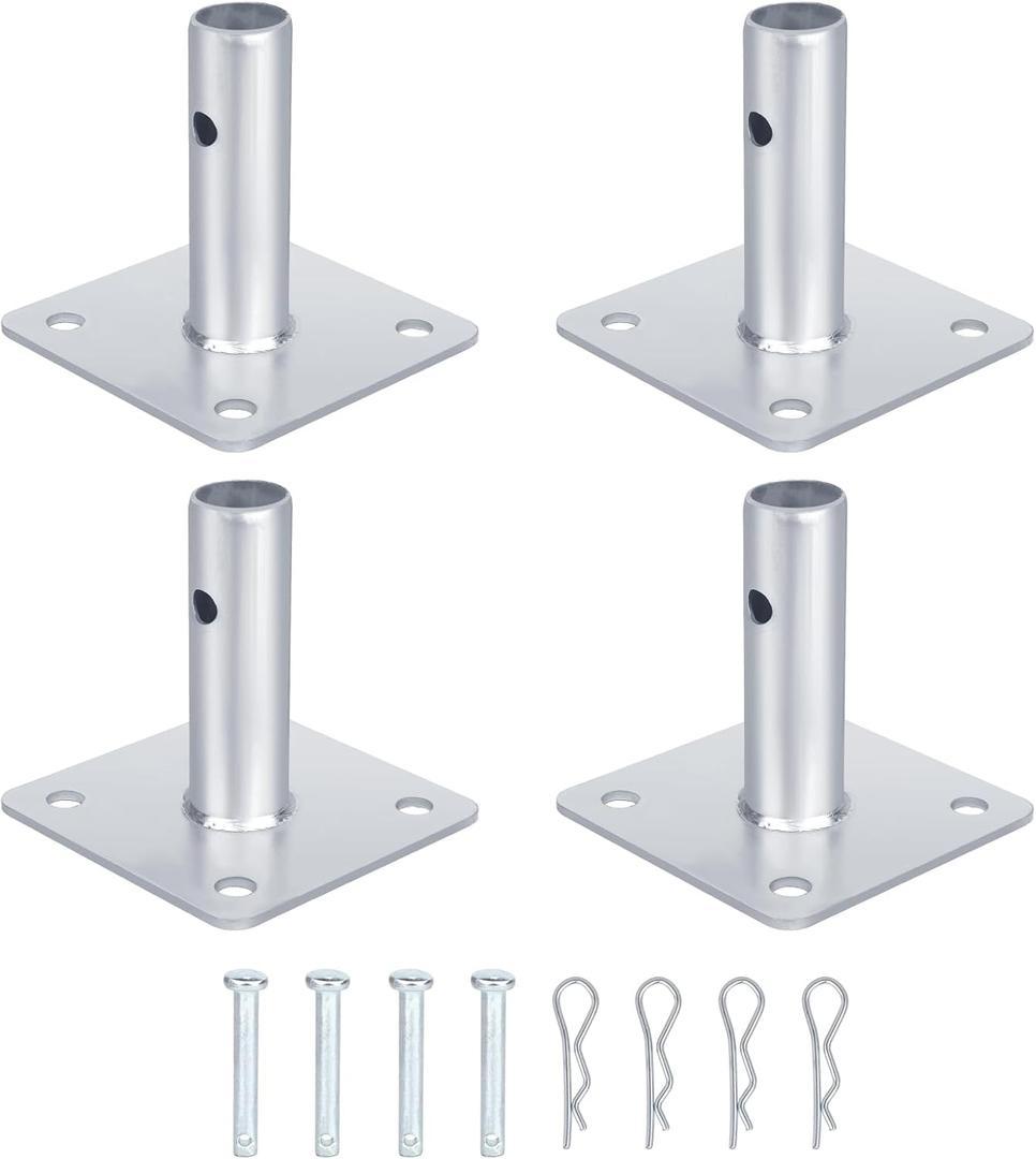 4 PCS Scaffold Base, Galvanized Square Base 4.6" x 4.6" (4 Pack)