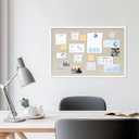 DAHAPYBOO Cork Board with Linen White,Bulletin Board 30"x20" Hanging Corkboards for Office Home School Message Board or Vision Board Decoration.