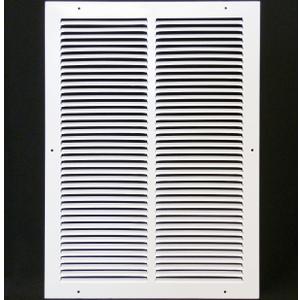 HVAC Premium 14'' x 18'' [Duct Opening] Flat Stamped Steel Return Air Grille - Sidewall and Ceiling - HVAC Vent Duct Cover - White [Outer Dimensions: 15.75''w X 19.75''h]