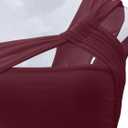 REORIA Womens Sexy One Shoulder Asymmetrical Tank Top Leopard Print Mesh Ruched Sleeveless Backless Trendy Going Out Thong Bodysuits Tops Burgundy Small