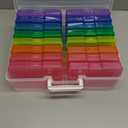 novelinks Transparent 4" x 6" Photo Cases and Clear Craft Keeper with Handle - 16 Inner Cases Plastic Storage Container Box (Multi-colored)