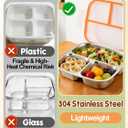 Alphatool 2 Pcs Portable Stainless Steel Snack Containers for Kids