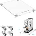 360 Rolling Sliding Tray for Coffee Maker & Kitchen Appliances, 9.8" x 14" Acrylic Appliance Sliders with Silent Rubber Wheels, Coffee Maker Slider Tray for Countertop Moving