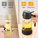 PARACITY Oil Dipenser Bottle with Silicone Bottom, 2 in 1 Olive Oil Sprayer and Dispenser, Oil Spray Bottle 500ML/ 17OZ for Cooking, Kitchen, BBQ, Air Fryer, Salad, Baking(1PC Black)