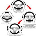 Hippie Flower Steering Wheel Covers Universal Fit 15 Inches Neoprene Anti-Slip Car Wheel Protector for Women Girls