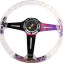 RASTP 14in Acrylic Grip Racing Steering Wheel,6 Bolt Steering Wheel(Neo)