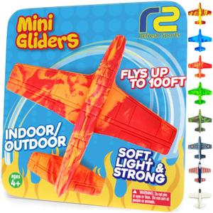 Airplane Toy Foam Glider Plane for Kids - Outdoor Toys for Kids Ages 4-8 - Kids Outside Toys for Boys & Girls - Outdoor Toys & Fun Flying Gliders Easy Throwing Air Planes - Gifts for Ages 4 5 6 7+ (Red)