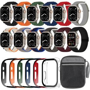 12 Pack Watch Band and 6pack Watchcase Compatible With Apple Watch Ultra 3 2/Ultra 49mm Bands, Nylon Band Organizer for iWatch Ultra 3 2/Ultra