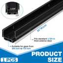 FoldTier 1 Pcs 1-3/4 x 32 Under Door Sweep for Exterior & Interior Doors Adjustable Double Bubble Draft Stopper for Door Bottom, Energy Efficient Slide to Install Blocks Dust/Insects/Noise(Black)