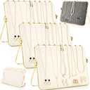 3 Pack Necklace Display Stand for Selling Double-sided Velvet Necklace Organizer Large Metal Chain Holder Stand Beige Grey Chain Jewelry Display for Vendor Craft Show Exhibidores