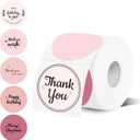 2 inch Round Thermal Label,Pink Circle Thermal Sticker Labels for Business and Home,Direct Thermal Printer Label for DIY Logo Design,Thanks Card,500 Labels/1 Roll