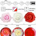 TURNMEON 10FT 30LED Rose Light Valentines Day Decorations Flower String Light Red Pink White Valentines Lights Battery Operated Valentine Garland with Lights Indoor Outdoor Home Party Wedding Decor