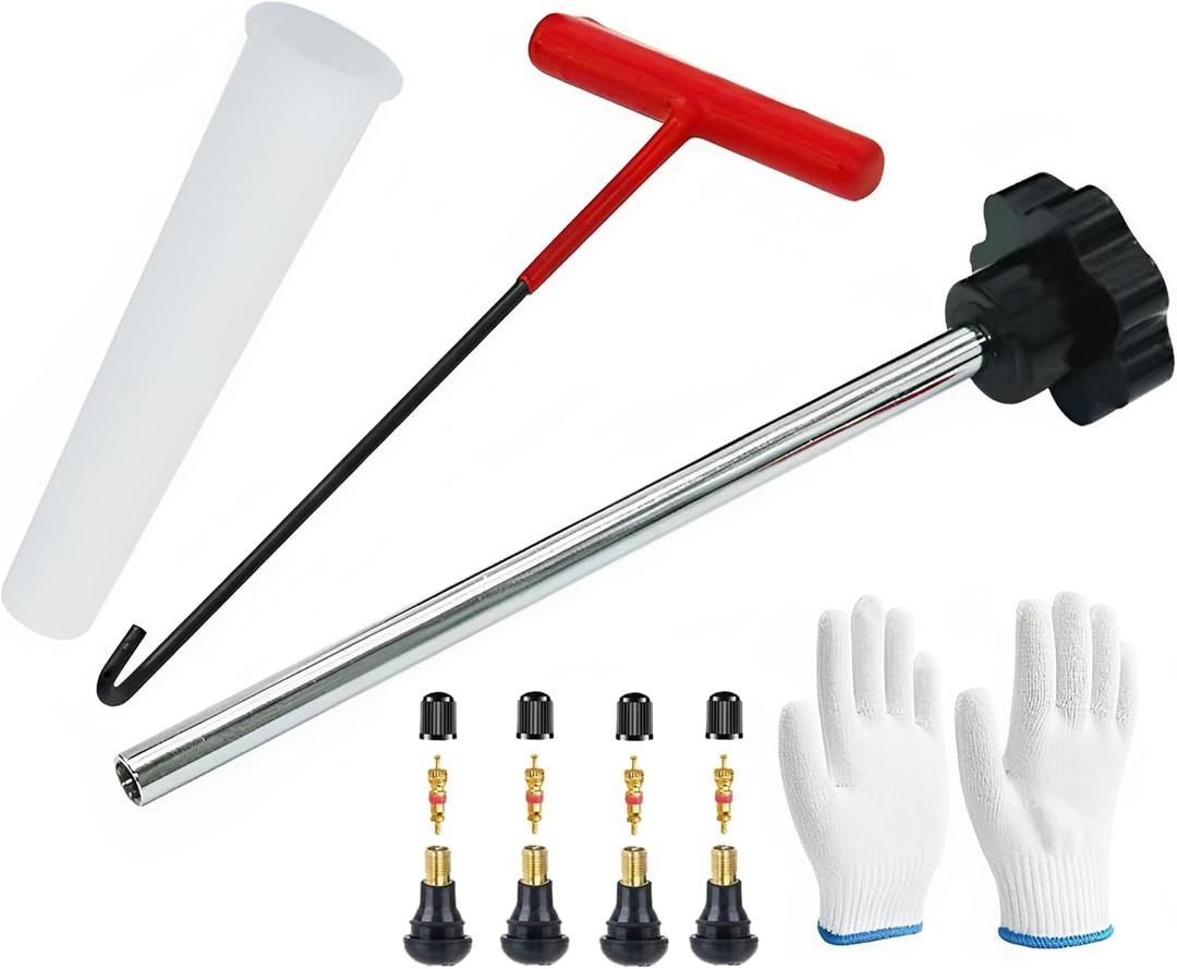 Quick Tire Valve Change Tool, Tire Valve Stem Core Quickly Replacement Tool Kit for Cars, Trucks, Motorcycles, etc (7PCS)