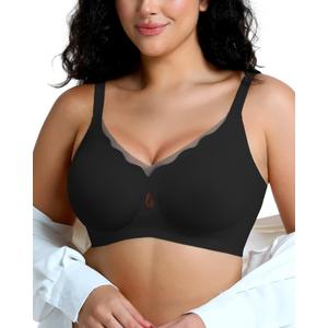 Jelly Bras for Women No Underwire Mesh Wireless Crossover Bra Seamless Full Coverage Lift T Shirt Sleep Bralettes
