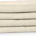 Bare Home Microfiber Bulk Pillow Cases - Standard/Queen Size Set of 4 - Cooling Pillowcases - Double Brushed - Sand Pillowcases 4 Pack - Easy Care (Standard - 4 Pack, Sand)
