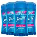 Secret Outlast Antiperspirant Deodorant for Women, 72hr Sweat & Odor Protection, PH Balancing Minerals, Clear Gel, Protecting Powder Scent, 2.6 oz (Pack of 4)