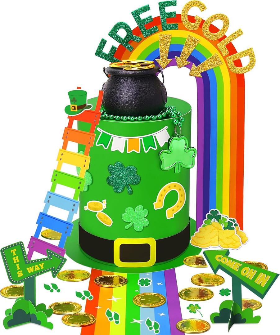 Boutrele Leprechaun Trap Kit for Kids,Catch a Leprechaun Trap Kit,St Patricks Day Decorations Party Supplies DIY Craft Kids Classroom Activity