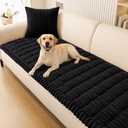 Smiry Couch Cover for Dogs, Non Slip Washable Sofa Protector for Pets, Soft Furniture Cover for Pet, Stylish Sofa Covers, Cozy Protect Against Fur, Dirt & Everyday Messes (Black, 27.6" x 82.7")