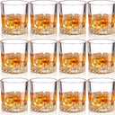 Yaomiao 12 Pcs Old Fashioned Whiskey Glasses Bulk 7 Oz Heavy Base Bourbon Glass Cocktail Rocks Glasses for Whiskey Bourbon Liquor and Cocktail Drinks Gift (Multicolor)