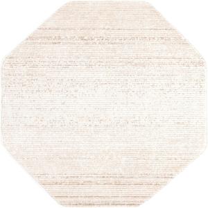 Unique Loom Gemstone Collection Area Rug - Topaz (4' 2" Octagon, Ivory/ Brown)