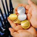 The Hanukkah Company Chocolate Gelt Gold Coins In Mesh Bag, Milk Chocolate Coins, OUD Kosher Certified (10 Mesh Bags) (EXP 12/02/26)