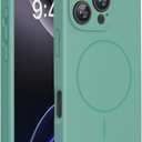 Miracase Magnetic for iPhone 16 Pro Case, [Soft Anti-Scratch Microfiber Lining], Compatible with MagSafe, Liquid Silicone Case Shockproof Drop Protection Phone Case for 16 Pro,Midnight Green